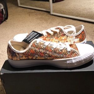 Gold sequin converse